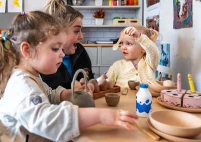Imaginative play with a practitioner at Monmouth Day Nursery